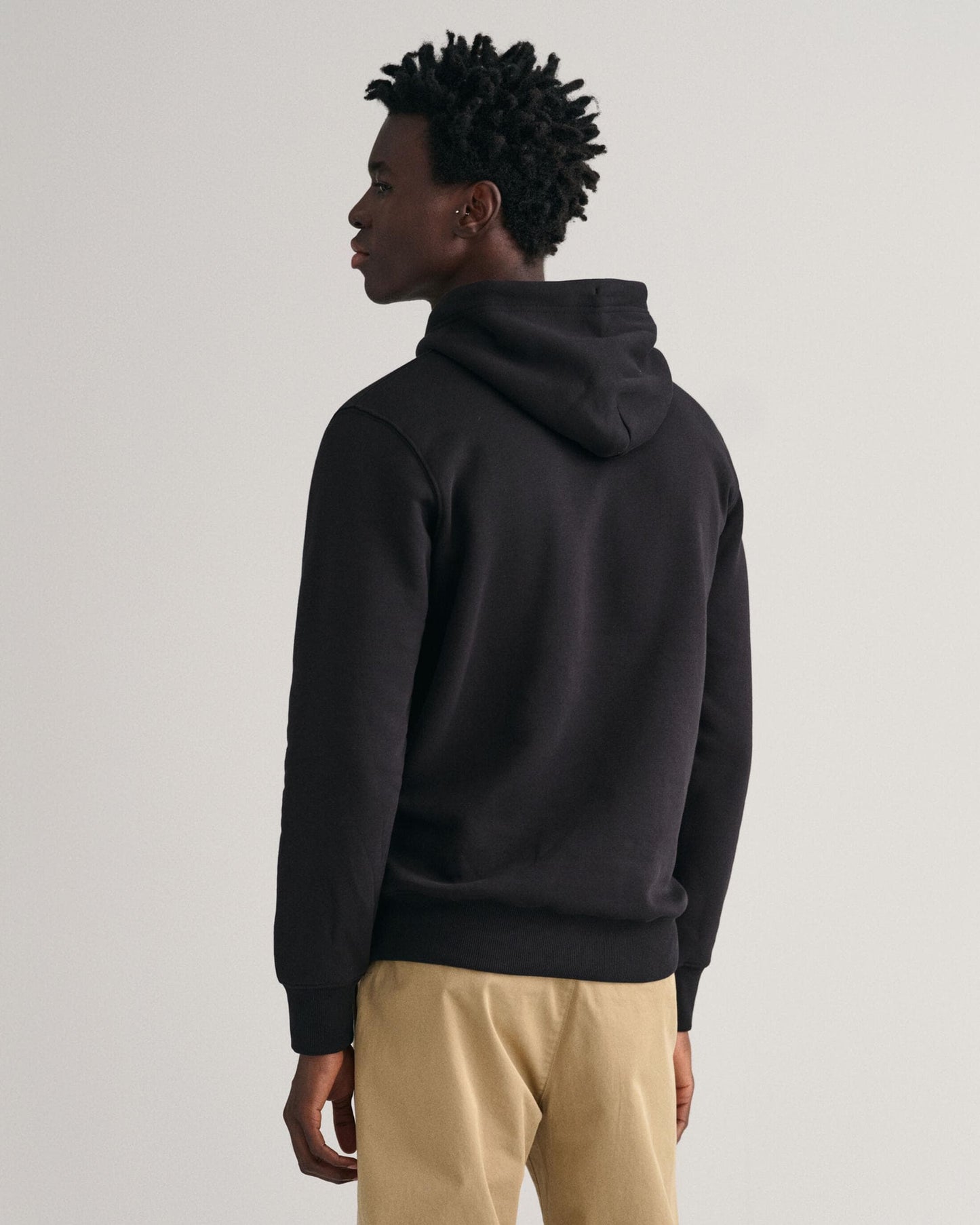 GANT Mens Regular Fit Shield Logo Pullover Hoodie - 5 Black