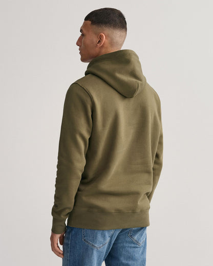 GANT Mens Regular Fit Shield Logo Pullover Hoodie - 301 Racing Green