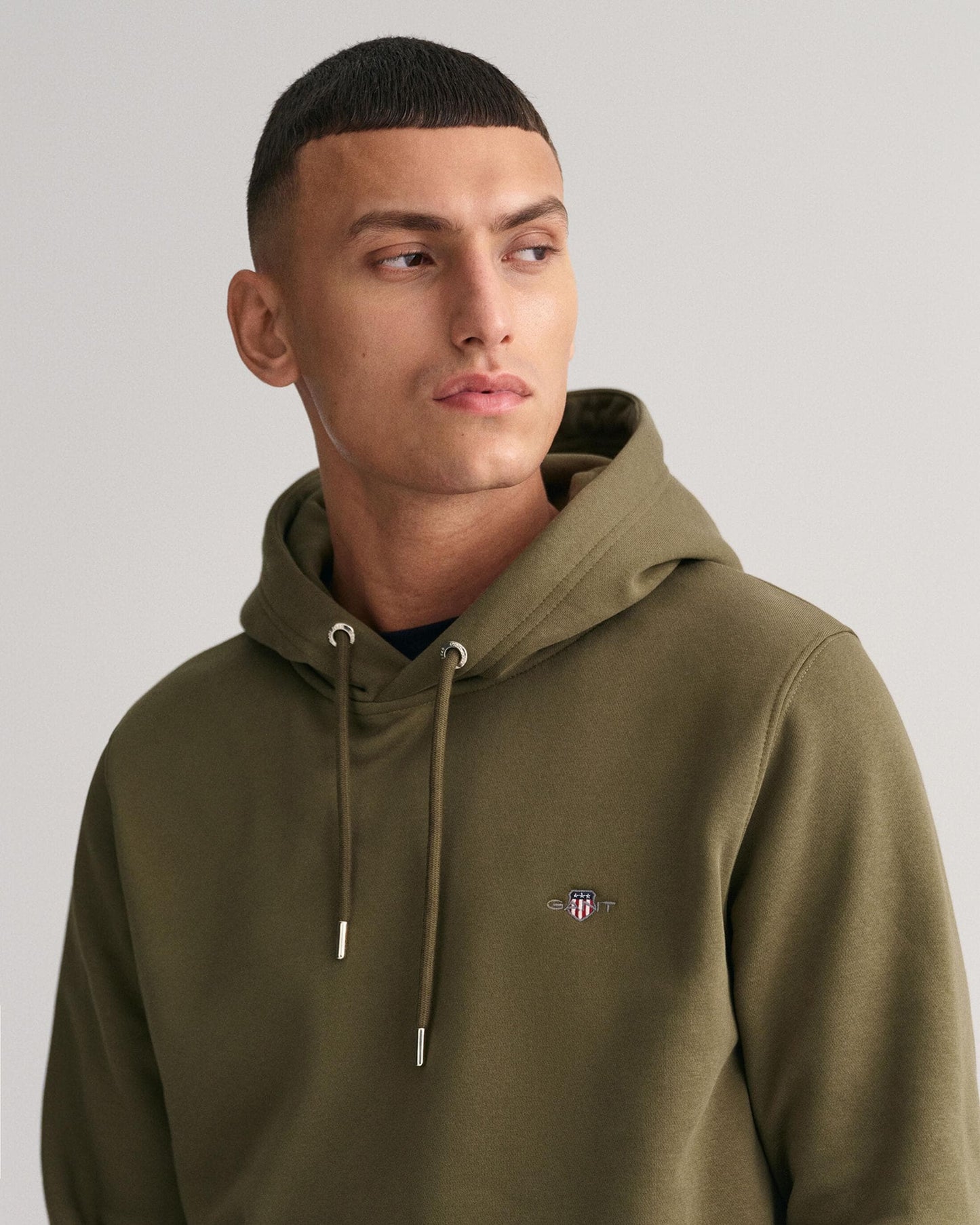 GANT Mens Regular Fit Shield Logo Pullover Hoodie - 301 Racing Green