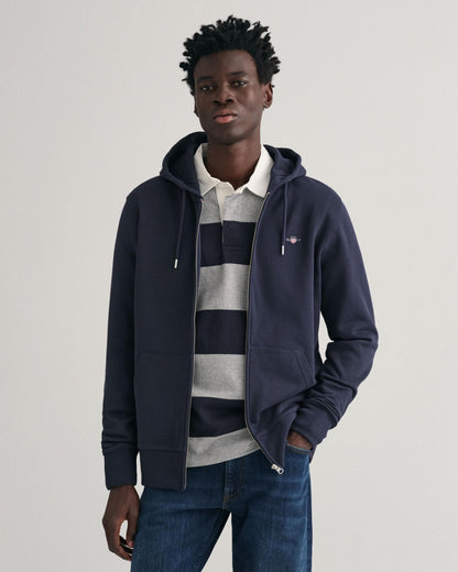 GANT Mens Regular Fit Shield Logo Full Zip Hoodie