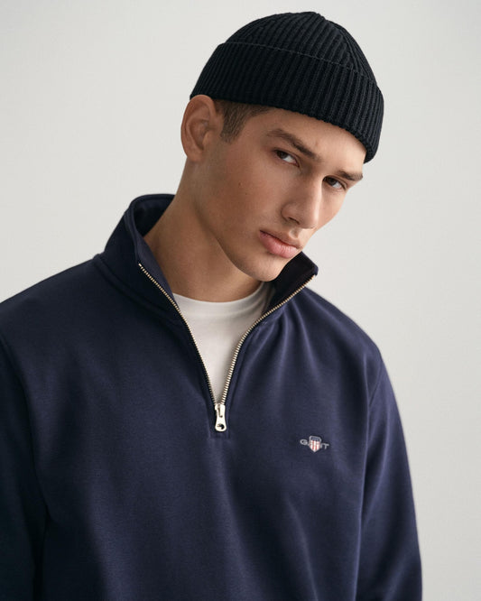 GANT Mens Regular Fit Shield Logo Half Zip Sweatshirt NOS - 433 Evening Blue