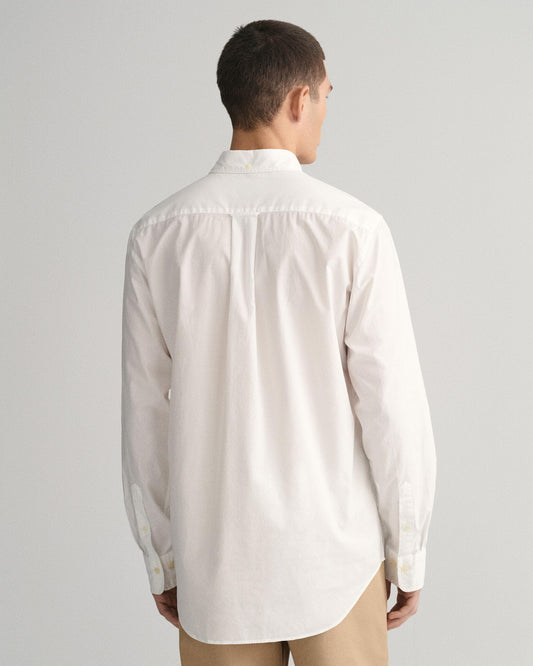 GANT Mens Regular Fit Long Sleeve Poplin Shirt - 110 White