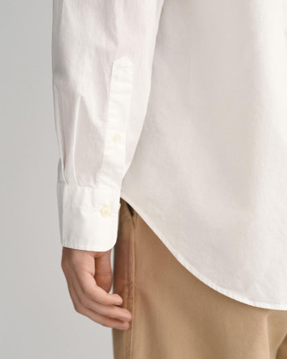 GANT Mens Regular Fit Long Sleeve Poplin Shirt - 110 White