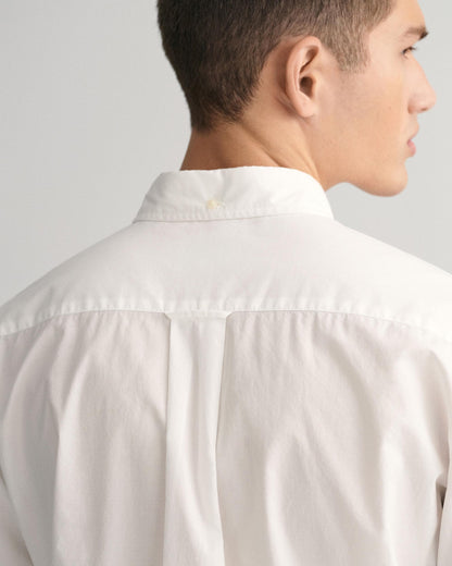 GANT Mens Regular Fit Long Sleeve Poplin Shirt - 110 White