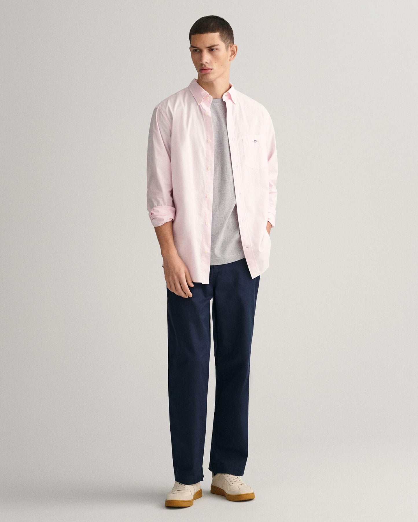 GANT Mens Regular Fit Long Sleeve Poplin Shirt - 662 Light Pink