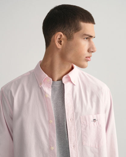 GANT Mens Regular Fit Long Sleeve Poplin Shirt - 662 Light Pink