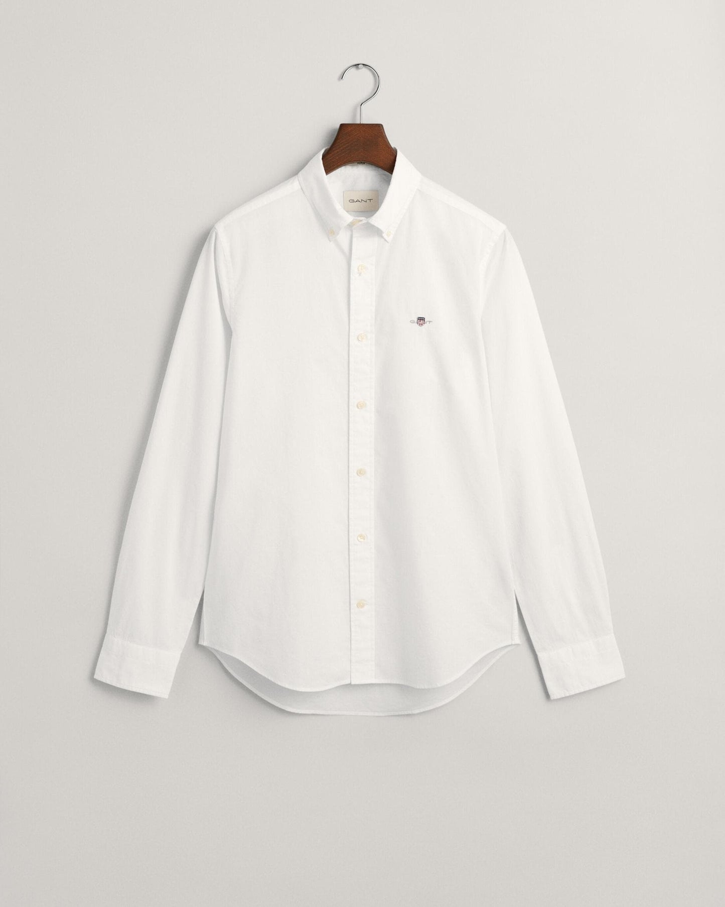 GANT Mens Slim Fit Long Sleeve Poplin Shirt - 110 White