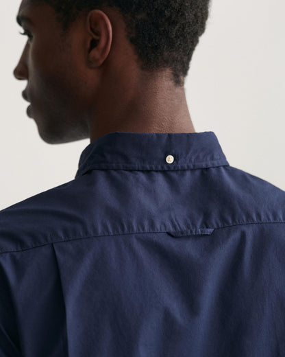 GANT Mens Slim Fit Long Sleeve Poplin Shirt - 410 Marine