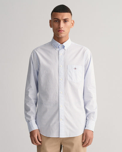 GANT Mens Regular Fit Long Sleeve Poplin Gingham Shirt