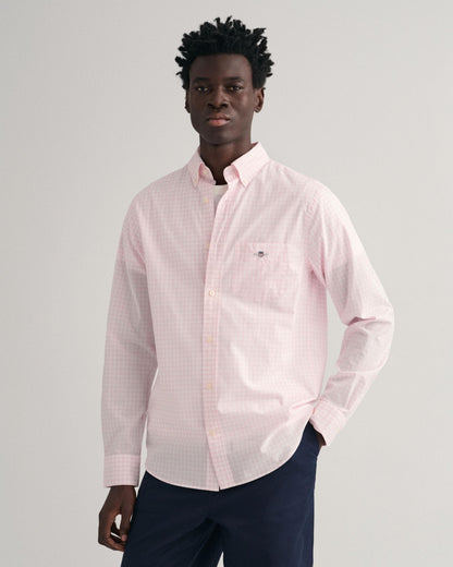 GANT Mens Regular Fit Long Sleeve Poplin Gingham Shirt