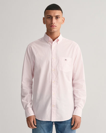 GANT Mens Regular Fit Long Sleeve Poplin Stripe Shirt