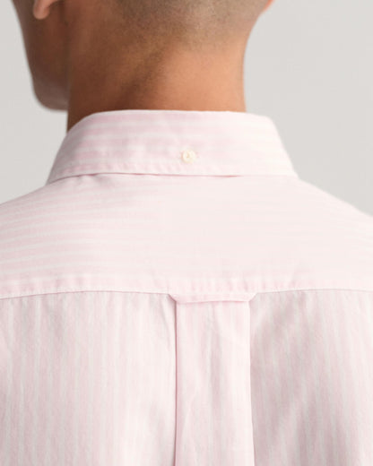 GANT Mens Regular Fit Long Sleeve Poplin Stripe Shirt - 662 Light Pink