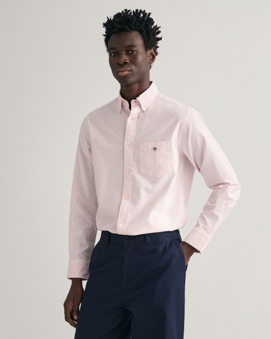 GANT Mens Regular Fit Long Sleeve Oxford Shirt - 662 Light Pink