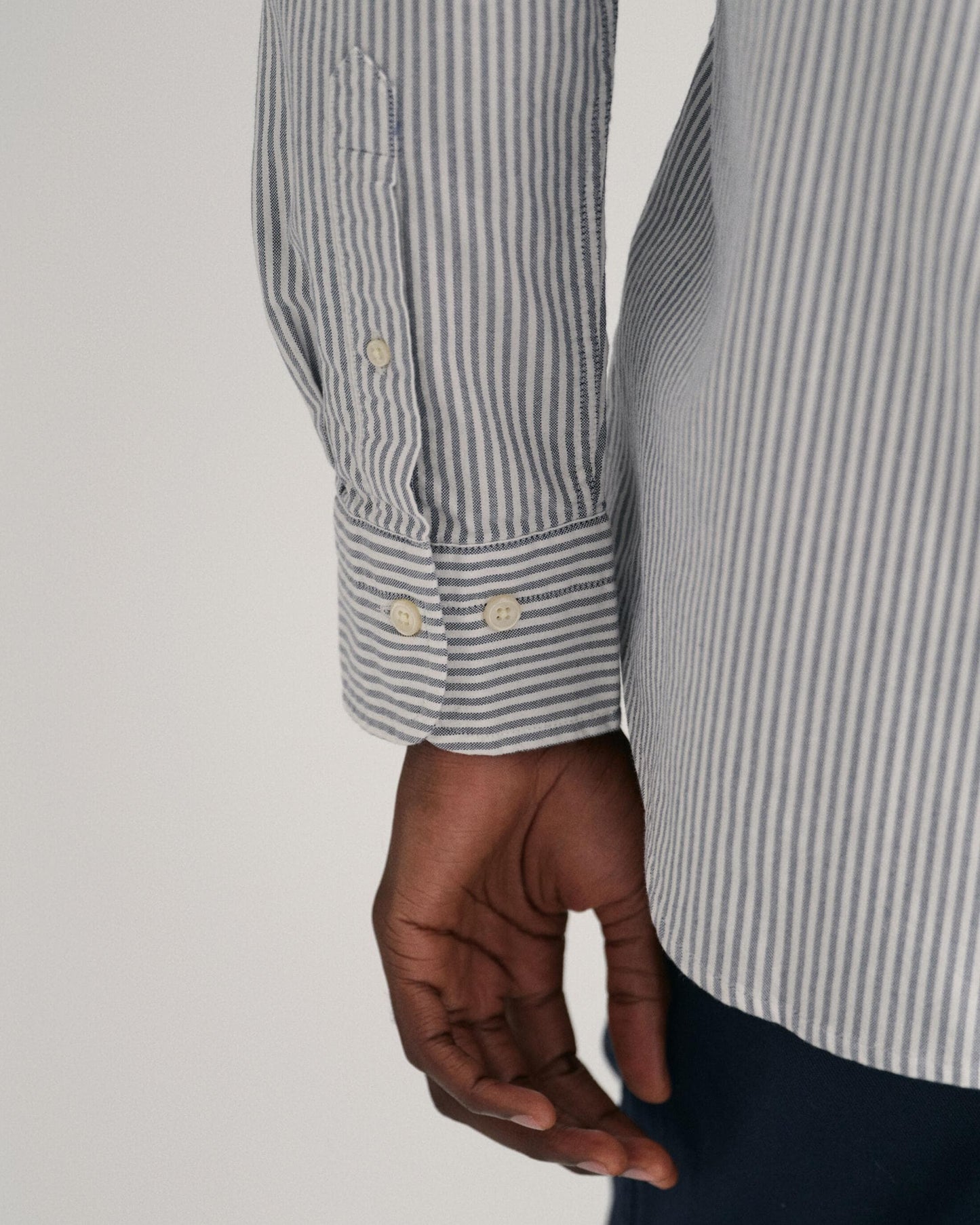 GANT Mens Regular Fit Long Sleeve Oxford Banker Stripe Shirt - 423 Persian Blue