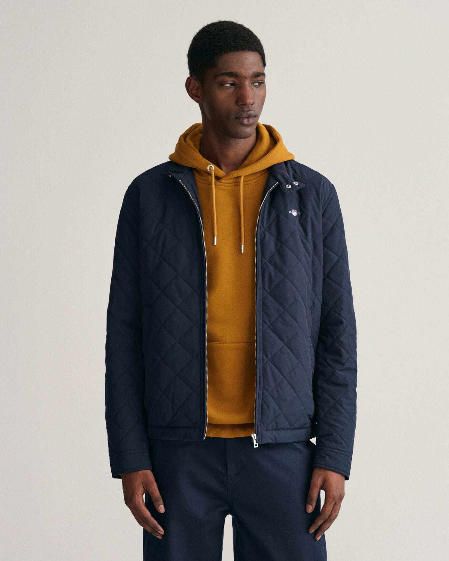 GANT Mens Quilted Windcheater Jacket - 433 Evening Blue - CHO - Designer Mens Padded Jackets