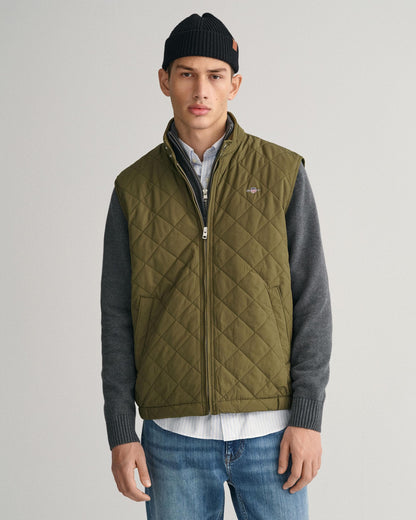 GANT Mens Quilted Windcheater Vest - 301 Juniper Green