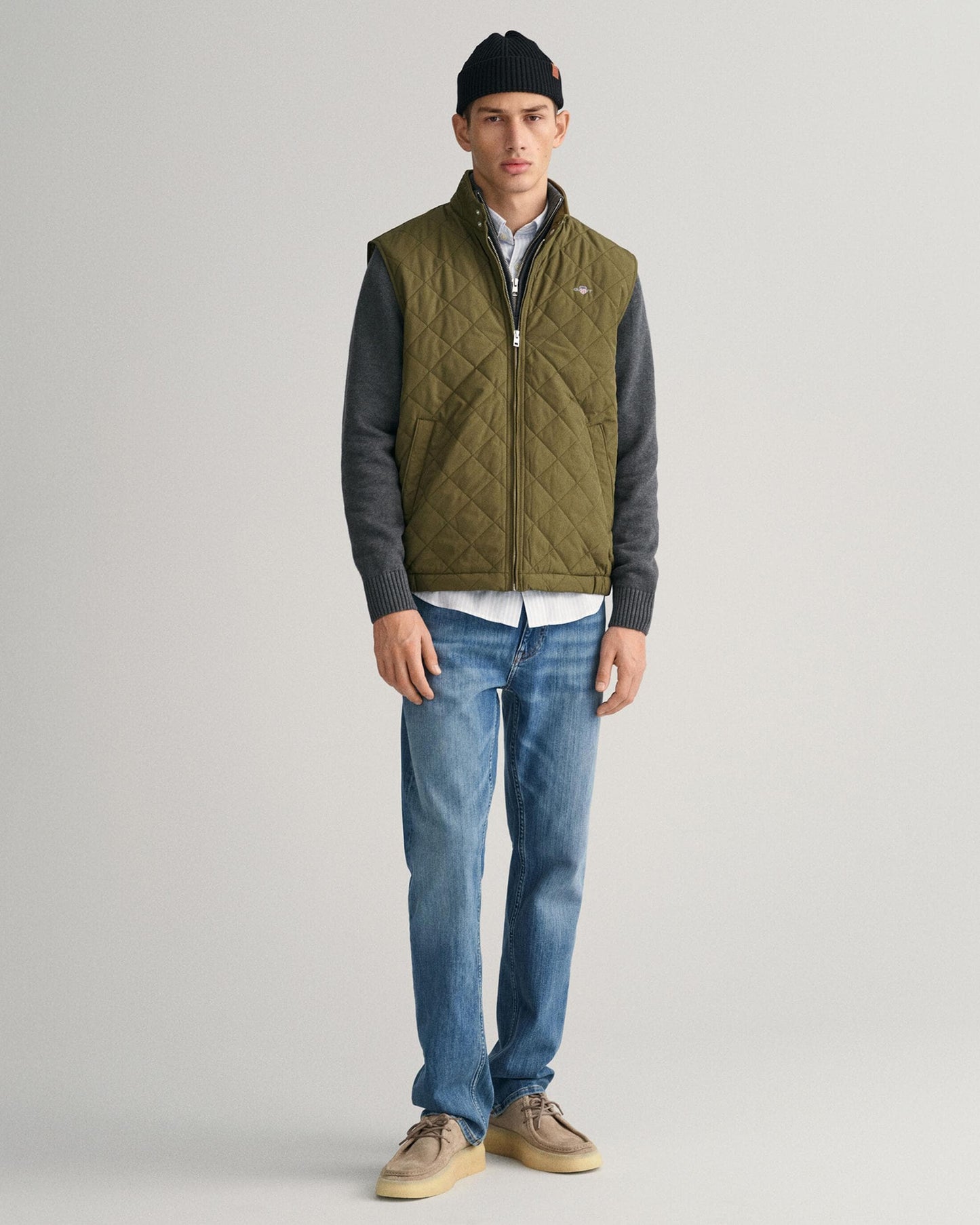 GANT Mens Quilted Windcheater Vest - 301 Juniper Green