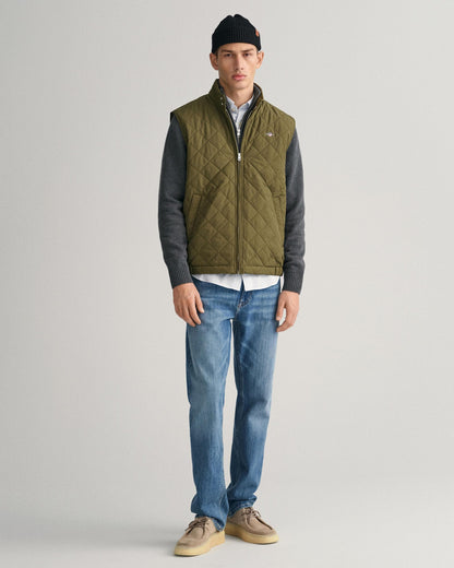 GANT Mens Quilted Windcheater Vest - 301 Juniper Green