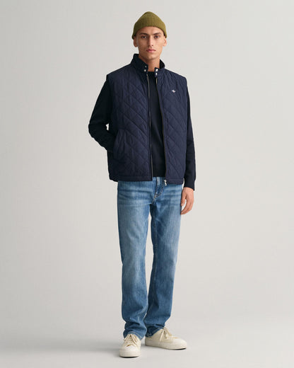 GANT Mens Quilted Windcheater Vest - 433 Evening Blue