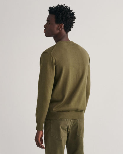GANT Mens Classic Cotton Crew Neck Jumper - 301 Racing Green
