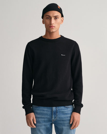 GANT Mens Cotton Pique Crew Neck Jumper