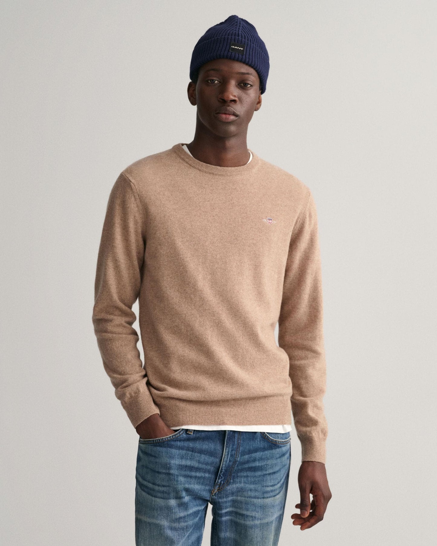 GANT Mens Superfine Lambswool Crew Neck Jumper