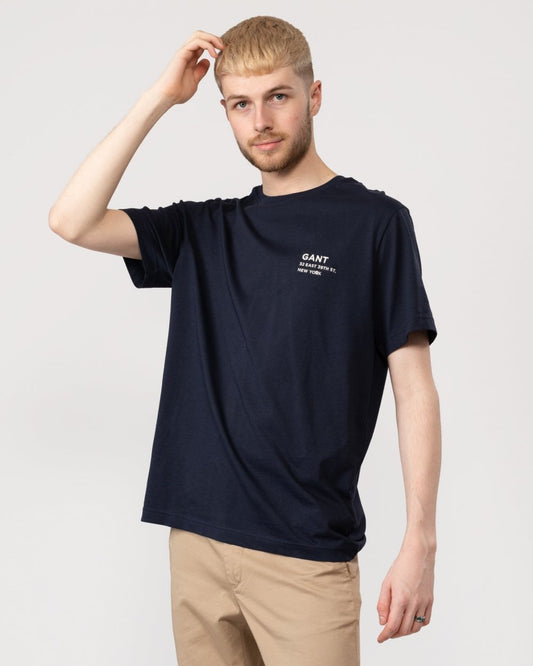 GANT Mens Small Logo Short Sleeve T-Shirt