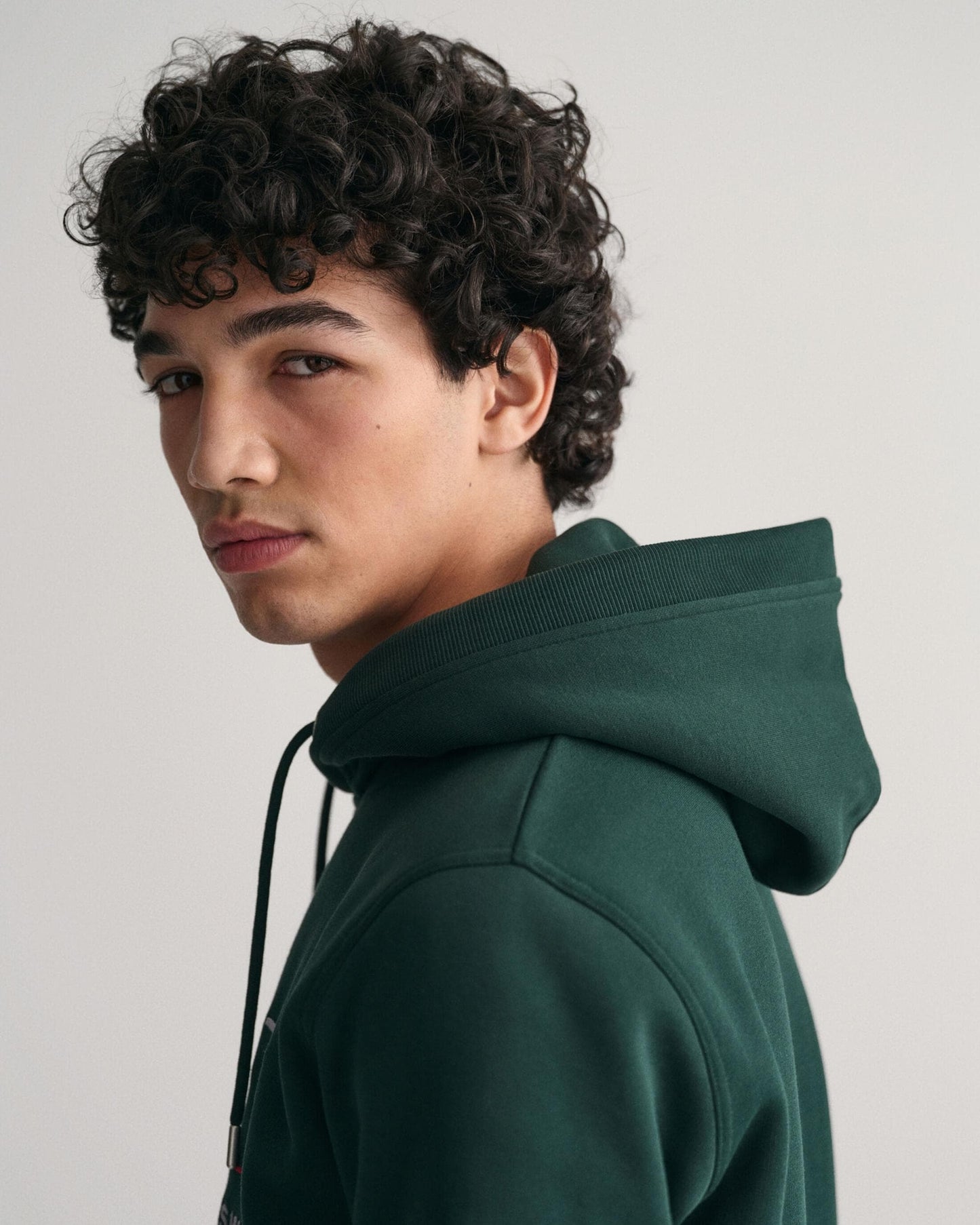 GANT Mens Regular FIt Archive Shield Pullover Hoodie - 374 Tartan Green