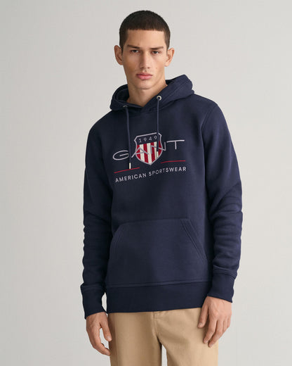 GANT Mens Regular FIt Archive Shield Pullover Hoodie