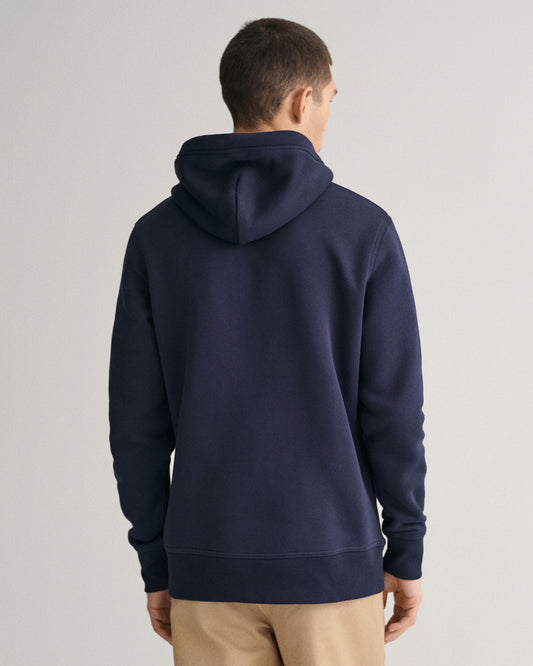 GANT Mens Regular FIt Archive Shield Pullover Hoodie - 433 Evening Blue
