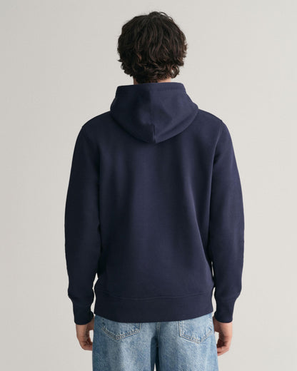 GANT Mens Regular Fit Medium Archive Shield Pullover Hoodie - 433 Evening Blue