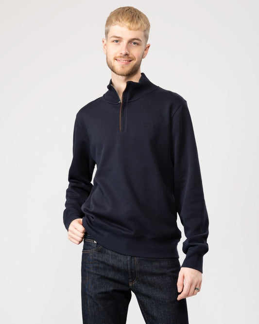 GANT Mens Sacker Rib Half Zip Sweatshirt