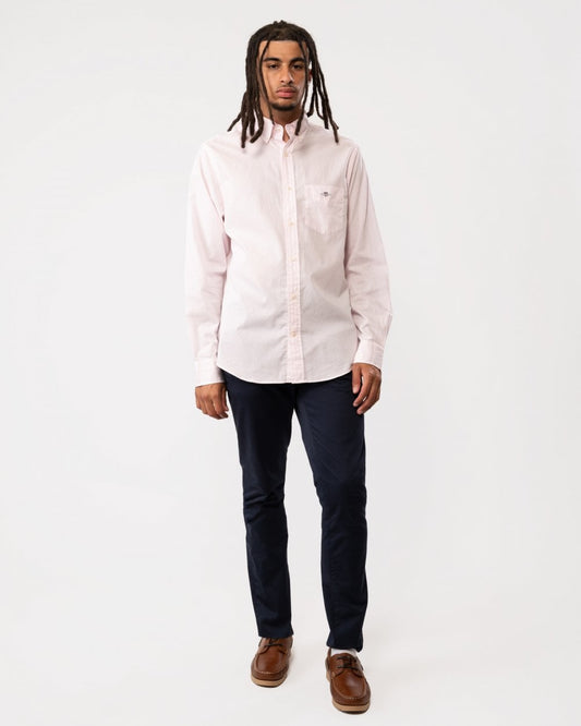 GANT Regular Fit Poplin Shield Banker Shirt - 662 Light Pink