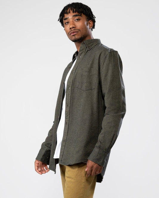 GANT Mens Regular Fit Herringbone Flannel Shirt