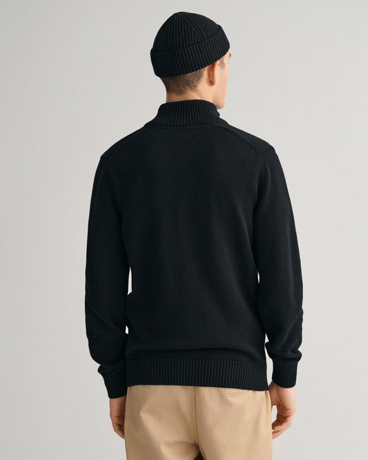 GANT Mens Casual Cotton Half Zip Jumper - 5 Black