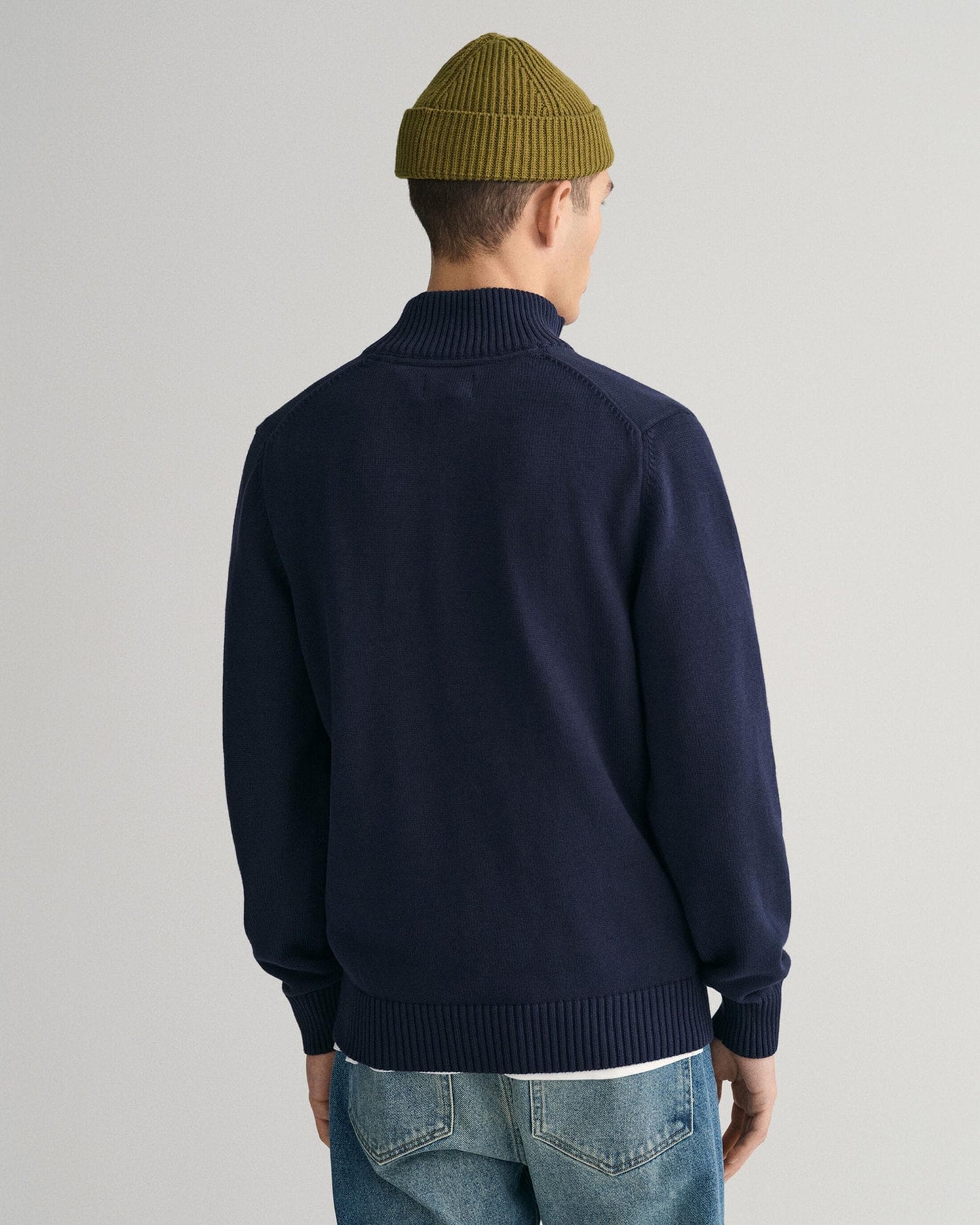 GANT Mens Casual Cotton Half Zip Jumper - 433 Evening Blue