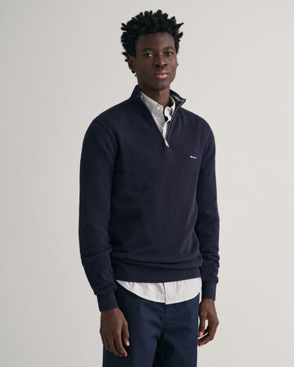 GANT Mens Cotton Pique Half Zip Jumper