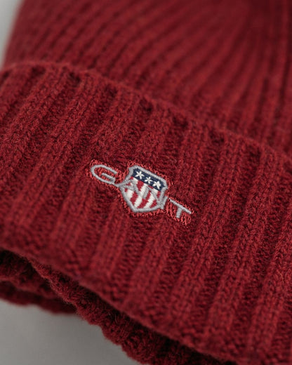 GANT Unisex Shield Wool Beanie - 604 Plumped Red