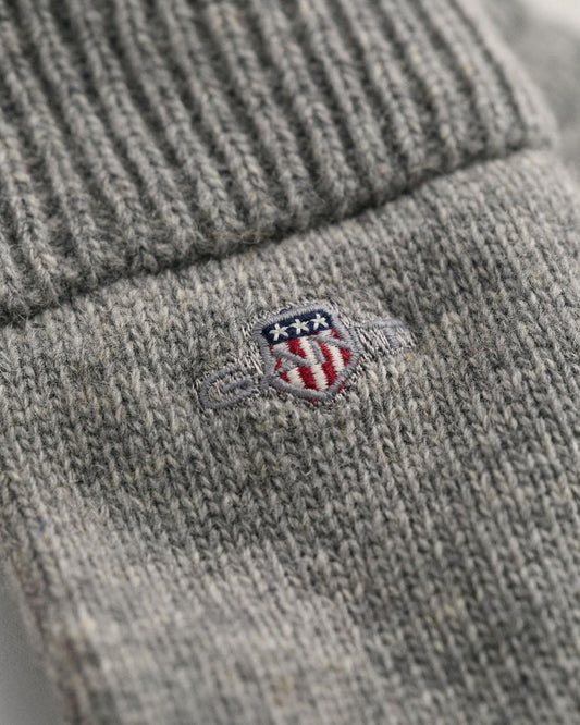 GANT Shield Wool Gloves - 93 Grey Melange