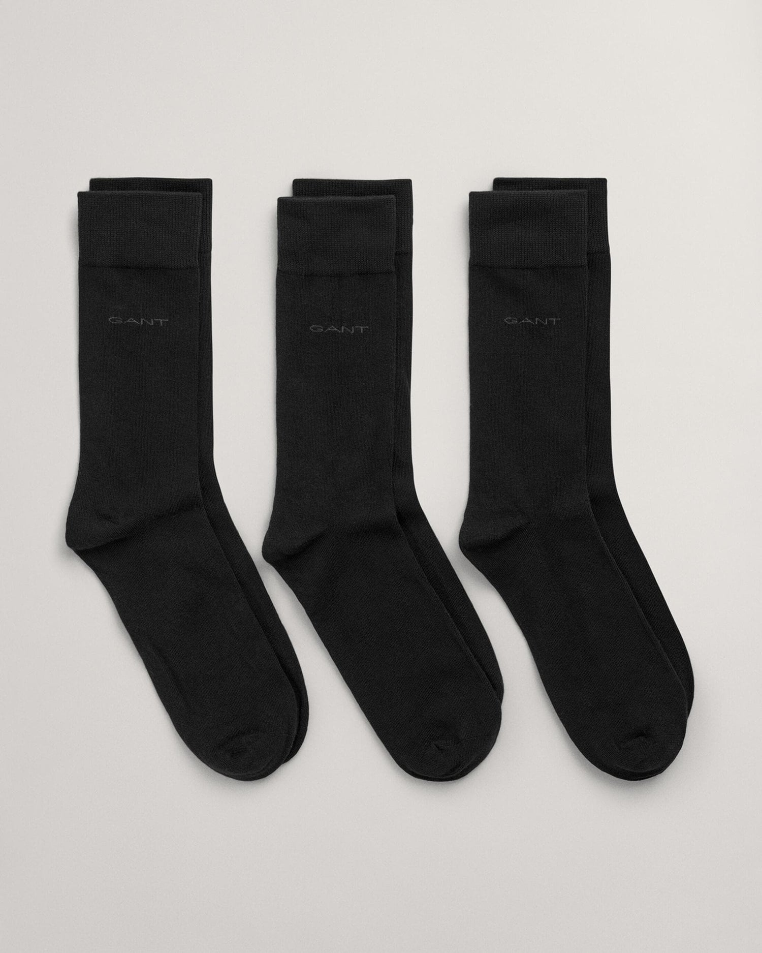 GANT Mens Soft Cotton Socks 3-Pack - 5 Black - CHO - Designer Mens Socks