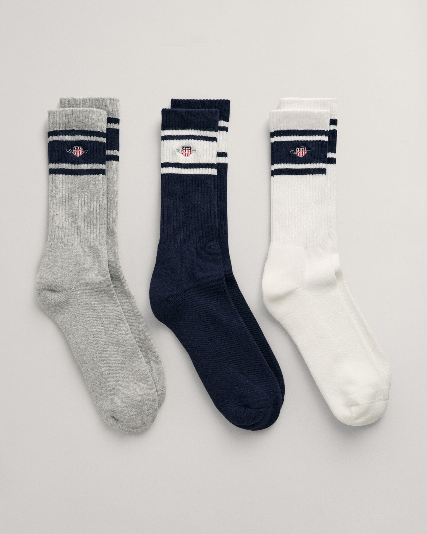 GANT Mens Shield Logo Sport Socks 3-Pack - 433 Evening Blue