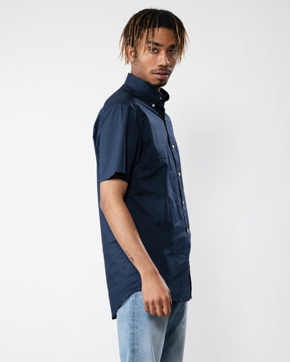 GANT Regular Broadcloth Short Sleeve Button Down Mens Shirt - 410 Marine