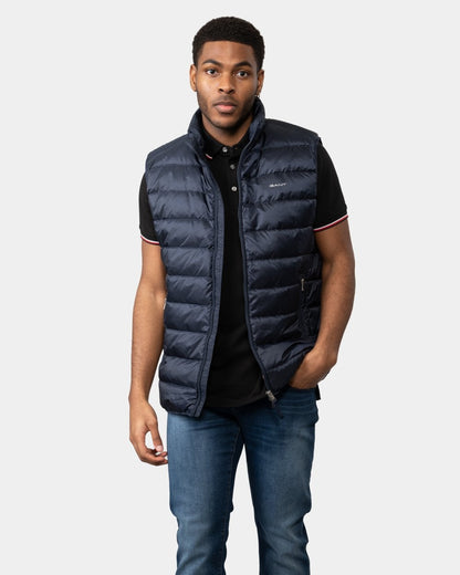 GANT Mens Light Down Gilet - 433 Evening Blue