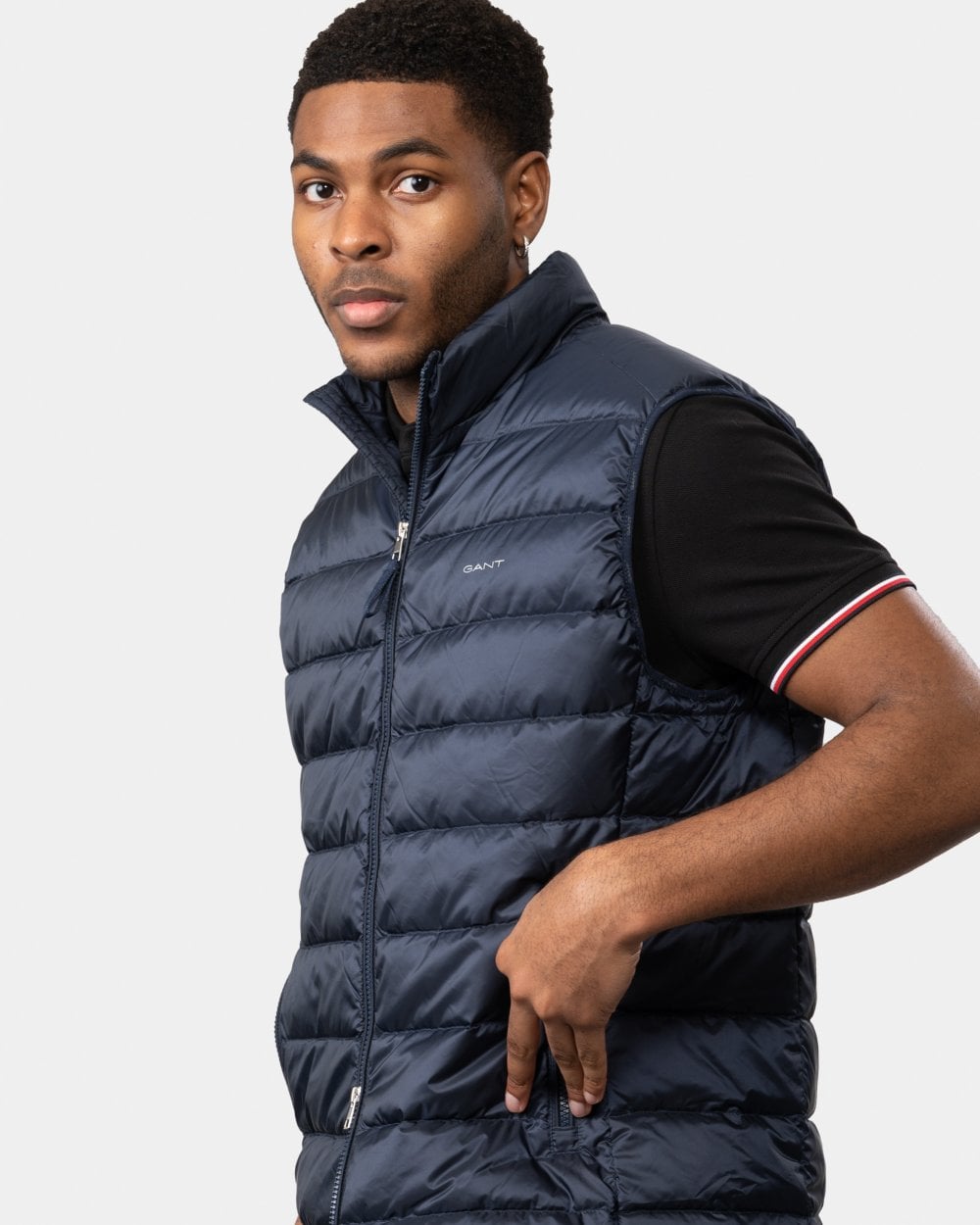GANT Mens Light Down Gilet - 433 Evening Blue