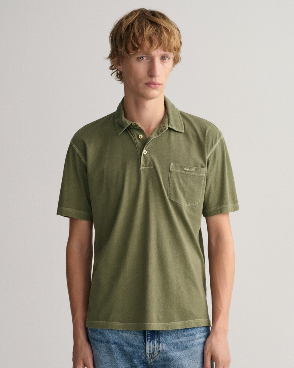 GANT Mens Solid Sunfaded Jersey Short Sleeve Rugger
