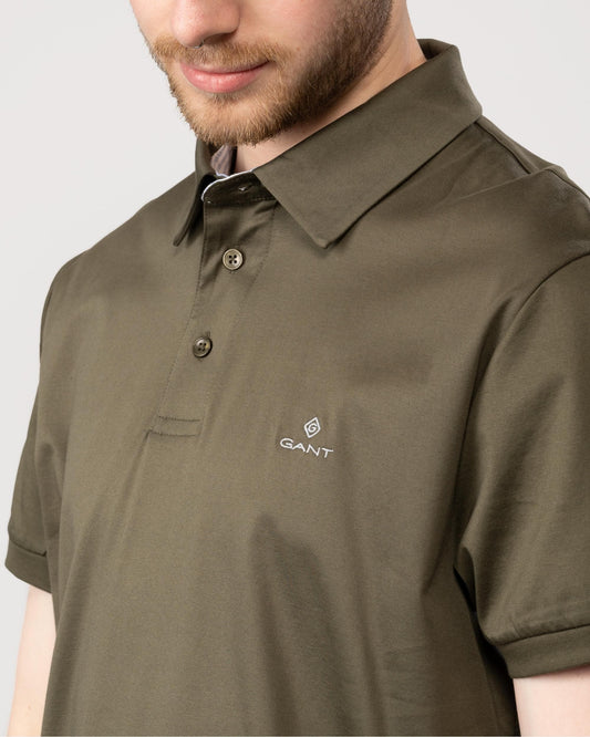 GANT Mens Mercerized Jersey Short Sleeve Rugger - 301 Racing Green