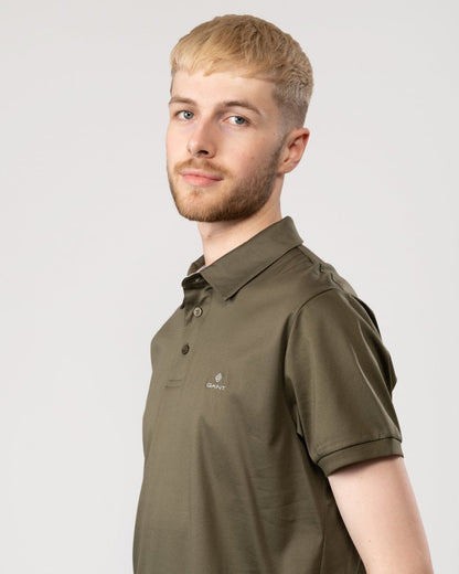 GANT Mens Mercerized Jersey Short Sleeve Rugger - 301 Racing Green