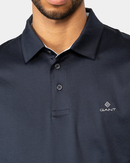 GANT Mens Mercerized Jersey Short Sleeve Rugger - 433 Evening Blue