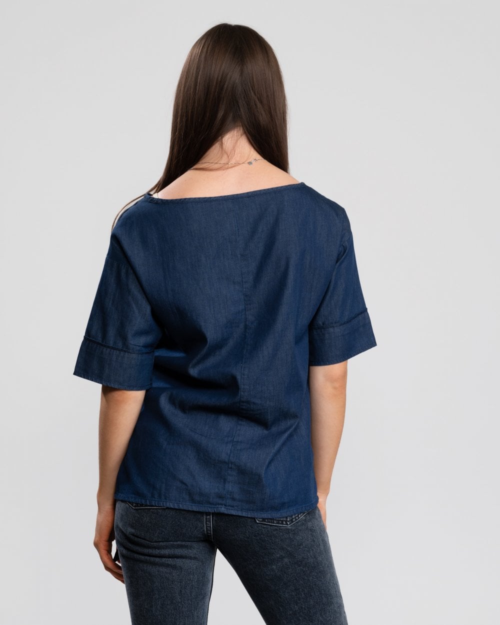 Great Plains Darla Denim Front Tie Womens Top