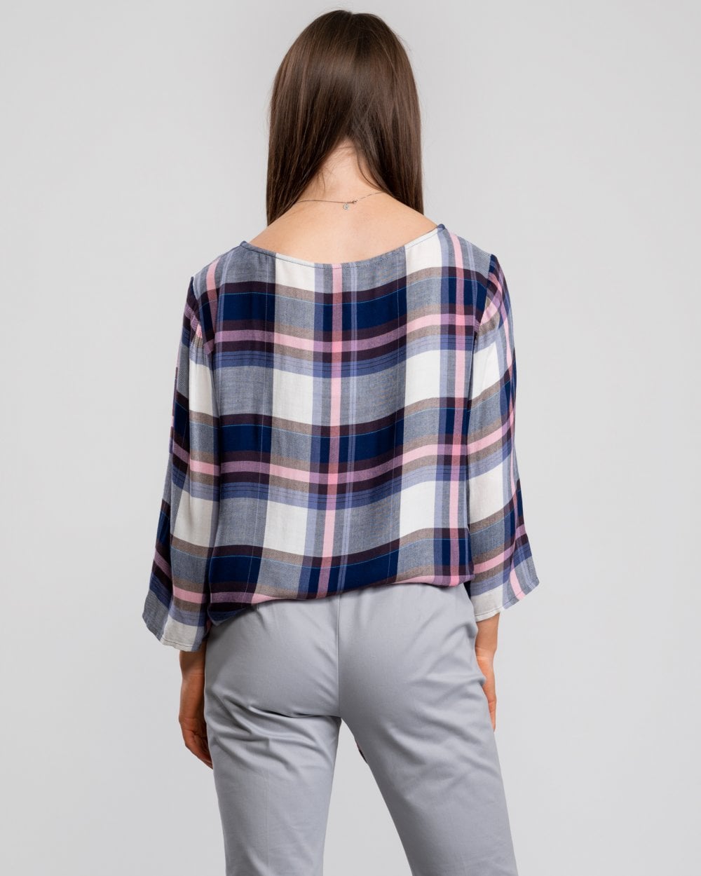 Great Plains Charlotte Check Knot Detail Womens Top